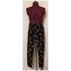 LULAROE Black leggings with bird designs